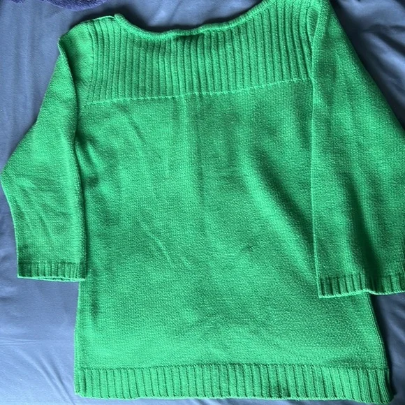 Women’s Medium, Green Knit Sweater, M, 3/4 Sleeve - Picture 4 of 4